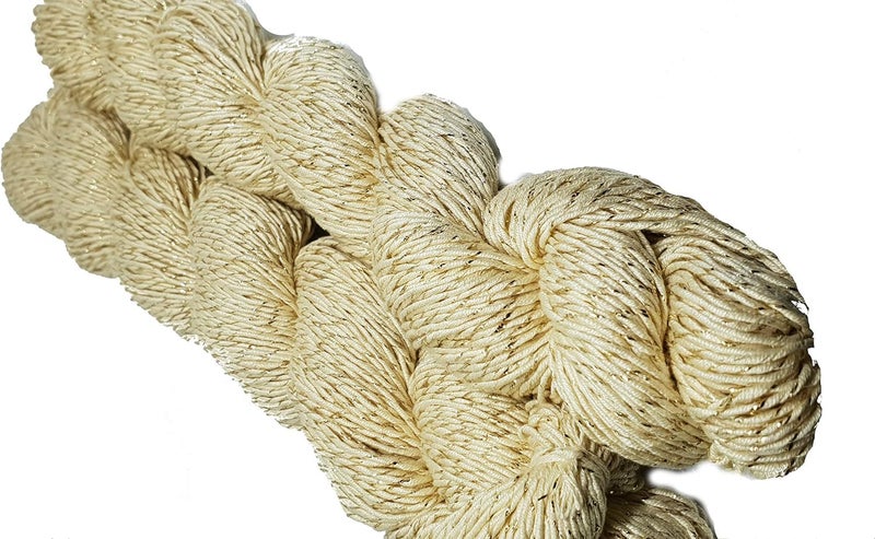 Knitsilk Sparkle Silk Yarn: Silk Shimmer Sparkle & Shine Yarn Iridescent Sparkle Yarn - Pure Mulberry Silk Yarn Knit, Crochet, Weave, Baby Yarns 27Yard 50 GR (White) (Pack of 2) - Image 1