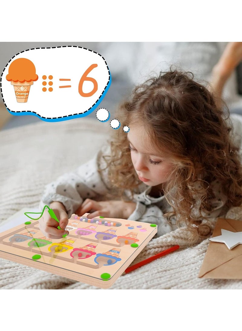 TOY GARDEN "Magnetic Color & Number Maze – Montessori Wooden Color Matching & Counting Puzzle Board – Fine Motor Skills Toys for Toddlers (Ages 3-5)"  - Image 3