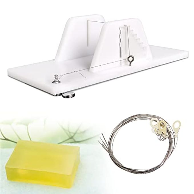 Adjustable Slab Soap Cutter, Acrylic Push Soap Cutter with Single Wire, DIY Handmade Soap Candles Trimming Loaf Cutting Tools, Soap Making Loaf Slicer