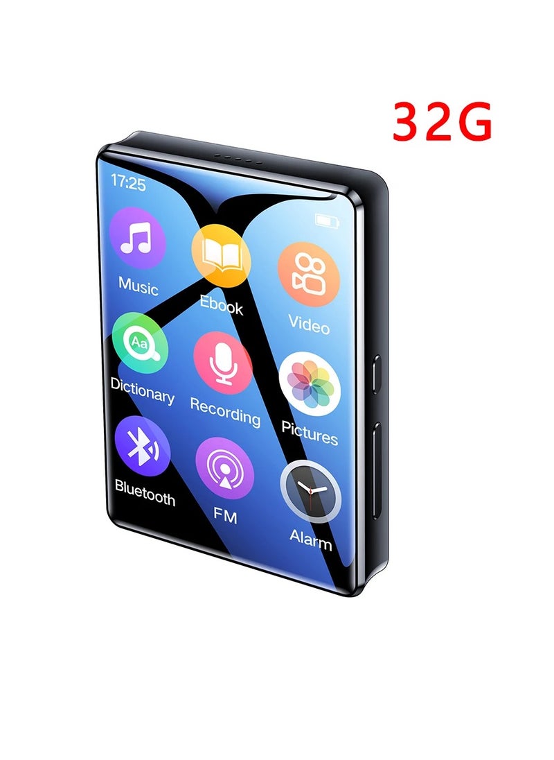 AROAQ Mp3 Player, 2.4 Inch Full Screen Music Player, Full Touch Screen Bluetooth Hifi Stereo Audio Player, Rechargeable Voice Recorder Radio Player With Built In Speaker, (32GB Memory Extension Support)  - Image 1