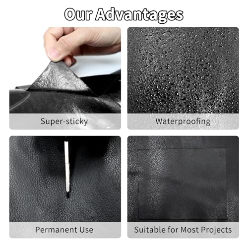 BSZHTECH Leather Repair Tape Self-Adhesive Leather Repair Patch for Couch Furniture Sofas Car Seats Advanced PU Vinyl Leather Repair Kit (Black, 3.9X79 inch) - Image 4