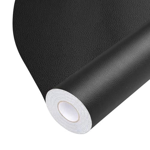 BSZHTECH Leather Repair Tape Self-Adhesive Leather Repair Patch for Couch Furniture Sofas Car Seats Advanced PU Vinyl Leather Repair Kit (Black, 3.9X79 inch) - Image 1