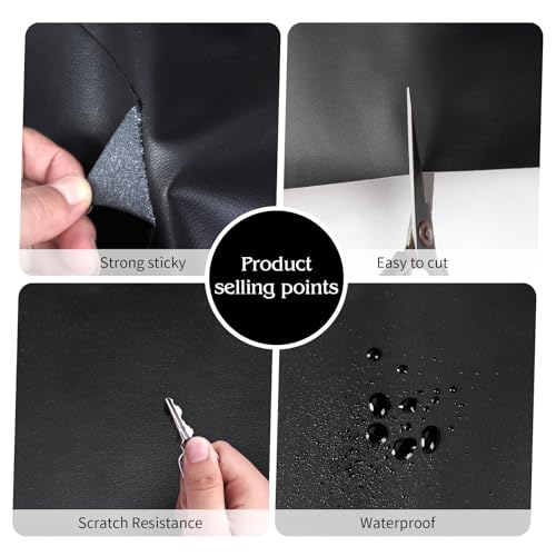 BSZHTECH Leather Repair Tape Self-Adhesive Leather Repair Patch for Couch Furniture Sofas Car Seats Advanced PU Vinyl Leather Repair Kit (Black, 3.9X79 inch) - Image 5