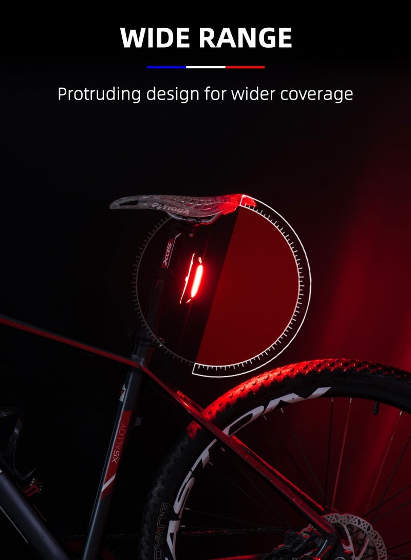 SYOSI Bike Tail Light, Tail Light USB Rechargeable LED Bicycle Lights Set Front Back Night Riding, Cycling Safety Reflector Accessories 6 Modes IPX4 - Image 3