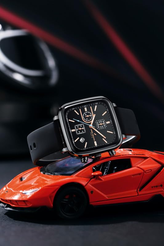 Daniel Hechter Paris Belleville Collection Modern Multi Functional Watch for Men with Square Dial and Silicon Band-DHM1002 - Image 4