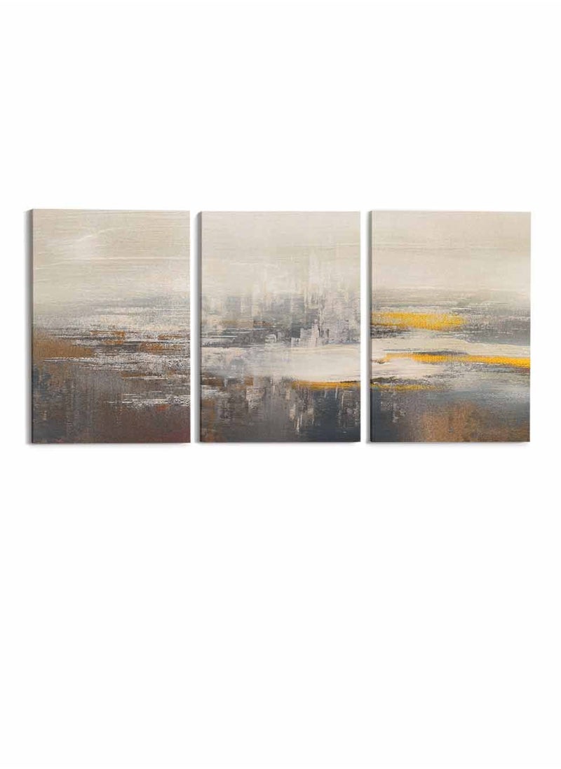 LOWHA Set Of 3 Framed Canvas Wall Arts Stretched Over Wooden Frame, Abstract Oil Paintings, For Home, Living Room, Office Decor  - Image 5