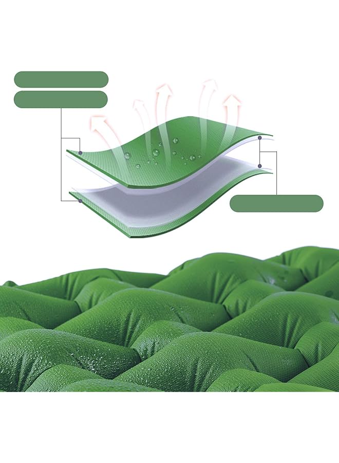 ناتشرهايك بساط نوم خفيف الوزن، بساط نوم فردي، 6.5 سم، وسادة هوائية قابلة للنفخ، مضغوطة، مقاومة للرطوبة، للاستخدام في الهواء الطلق، للمشي لمسافات طويلة والتخييم، باللون الأخضر العسكري - Image 3