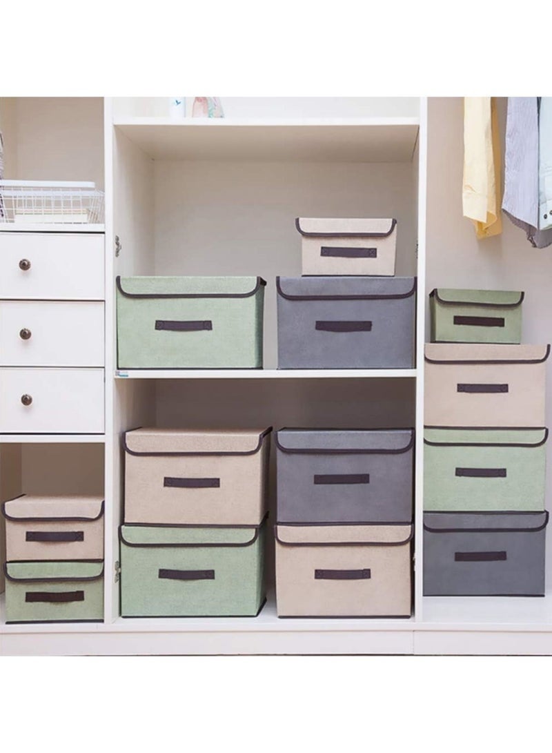 Bukela Clothing Storage Box with Lid,Foldable Fabric Dustproof Storage Box with Flip Cover, Suitable for Family Bedroom Wardrobe Office Storage Box - Image 5