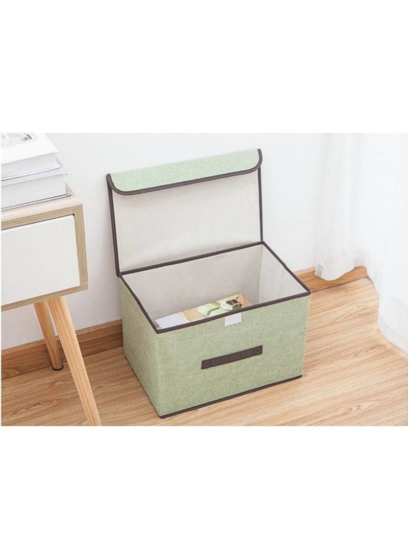 Bukela Clothing Storage Box with Lid,Foldable Fabric Dustproof Storage Box with Flip Cover, Suitable for Family Bedroom Wardrobe Office Storage Box - Image 2