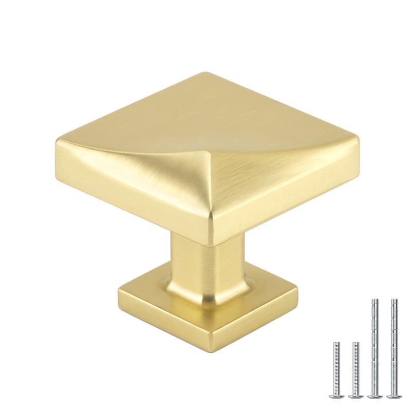 Haidms 10 Pack Gold Cabinet Knobs Soild Zinc Alloy Brushed Gold Cabinet Knobs Kitchen Drawer Hardware Cupboard Hardware for Kitchen