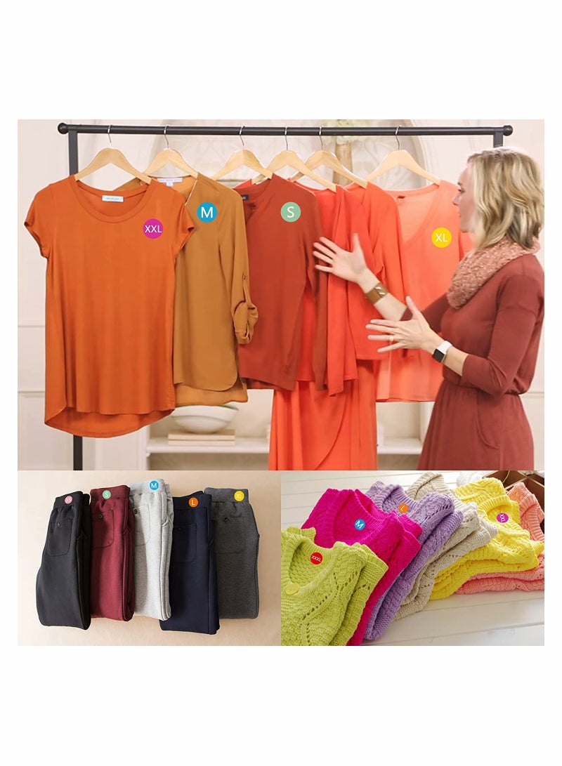 3000 Pieces Clothing Size Sticker Labels,  1 Inch Colorful Coded Adhesive Labels Round Clothing Sticker Labels, 6 Rolls, 6 Sizes (XS, S, M, L, XL, XXL) - Image 2