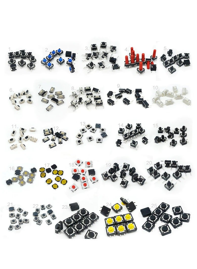 Switches Assorted Micro Push Button Tact Switch Reset Mini Leaf Switch DIP 2*4 3*6 4*4 6*6 diy kit