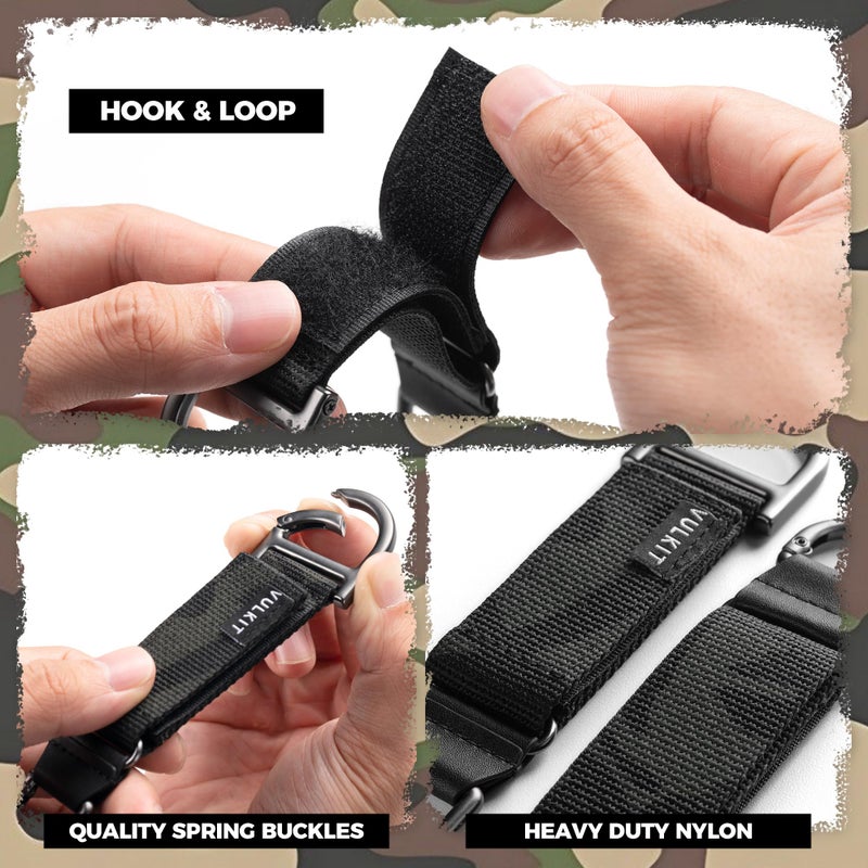 VULKIT Heavy Duty Keychain Durable Nylon Strap for Belt Loop, Molle Pouch, Backpack, Quick Release Key Rings - Image 4