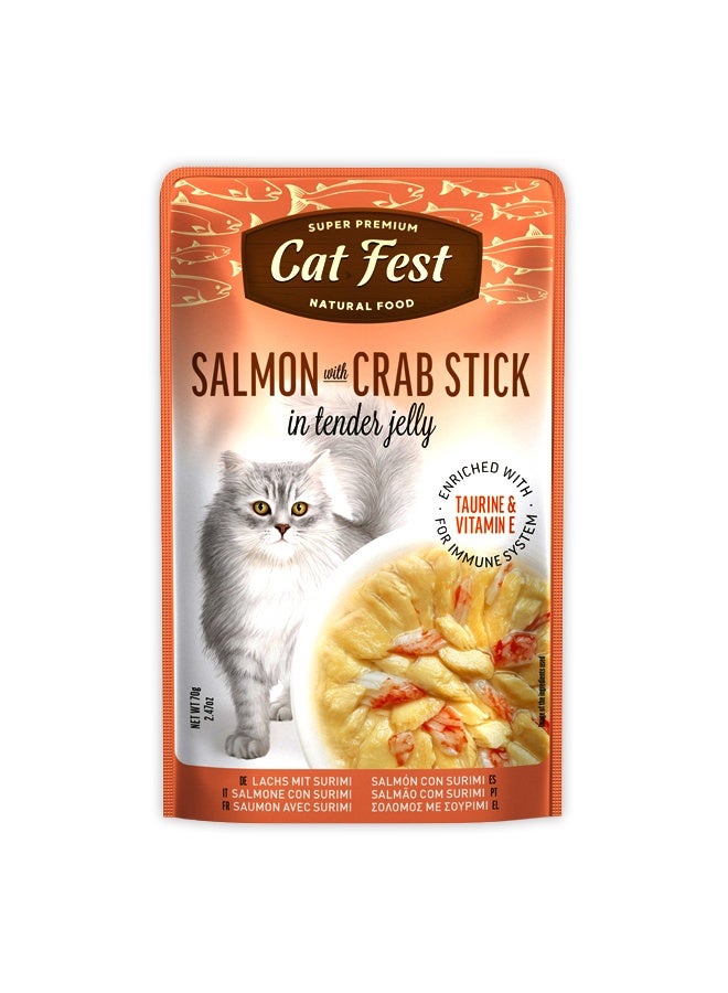 Cat Fest Salmon With Crab Stick In Tender Jelly For Cats - 70G
