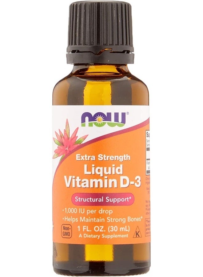 now Supplements, Liquid Vitamin D-3, Extra Strength, Structural Support*, 1-Ounce - Image 1