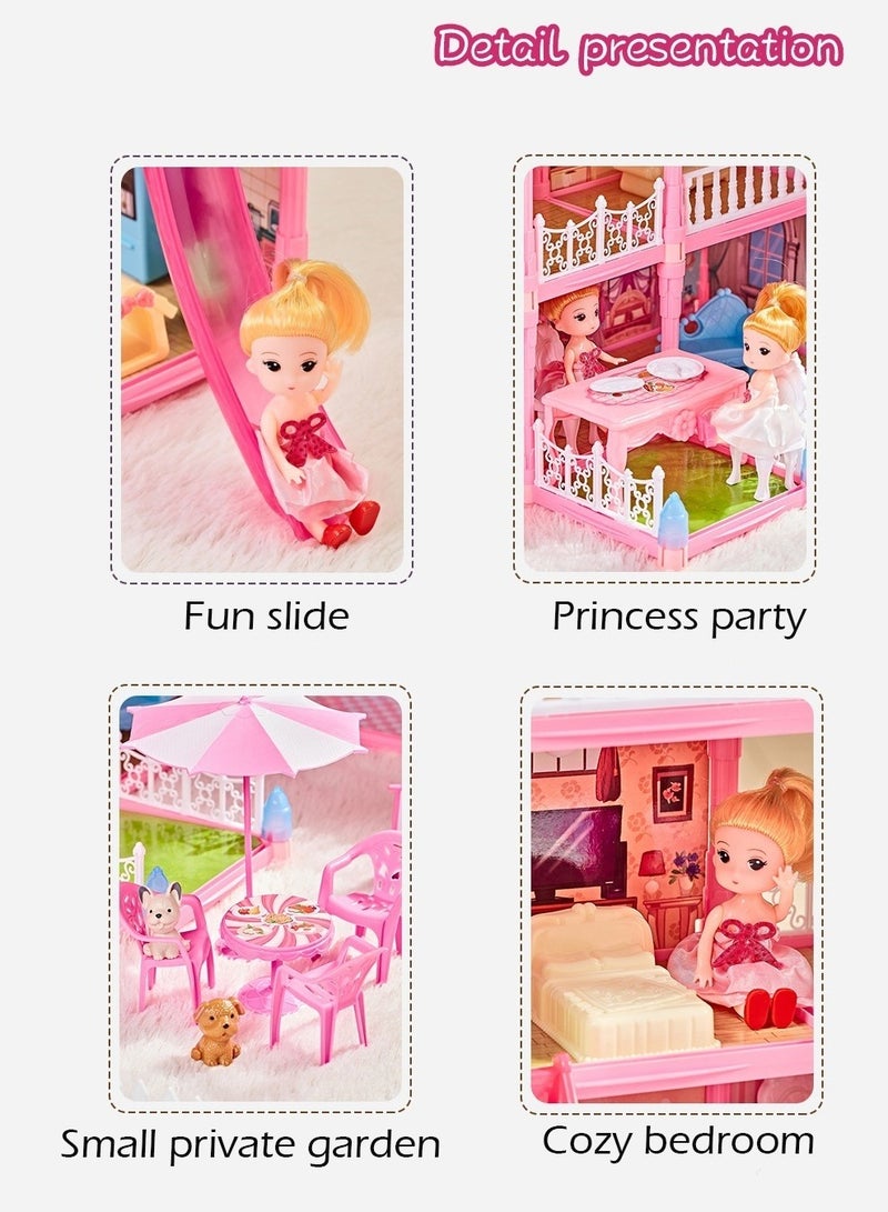 MIXDE DIY Doll House,Big Size 5 Floors 19 Rooms Castle House With Decorating Dollhouse Accessories And Furniture,DIY Building Toys - Image 3