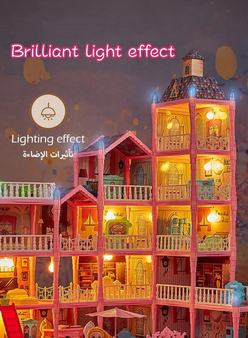 MIXDE DIY Doll House,Big Size 5 Floors 19 Rooms Castle House With Decorating Dollhouse Accessories And Furniture,DIY Building Toys - Image 4