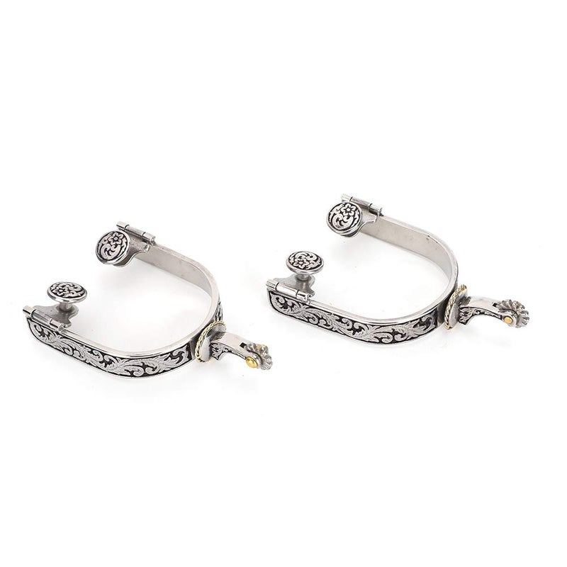 Horse Spurs, Horse Boot Spurs Decoration Horse Boot Spurs, Stainless Steel West Cowboy for Horse Training Equestrian Competition