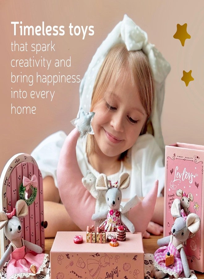 LEVLOVS Angelica Ballerina Doll Sissy Mouse in Box Mouse in a Box Baby Registry Gift inen Toy Plush Doll Plush Toy - Image 5
