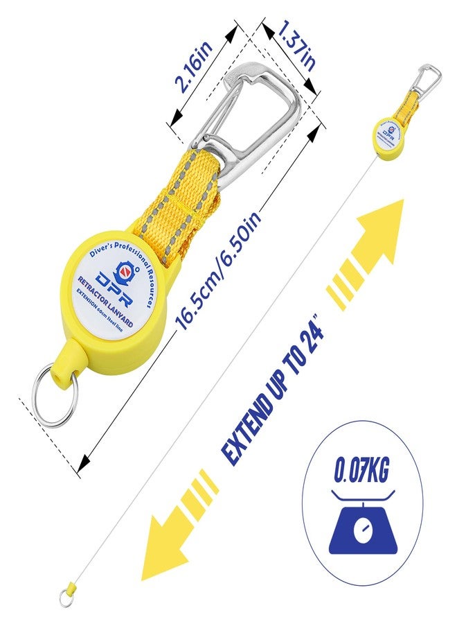 OVOVFANY Scuba Gear Retractable Tether with 316 Stainless Steel Snap Hook (Yellow) - Image 5