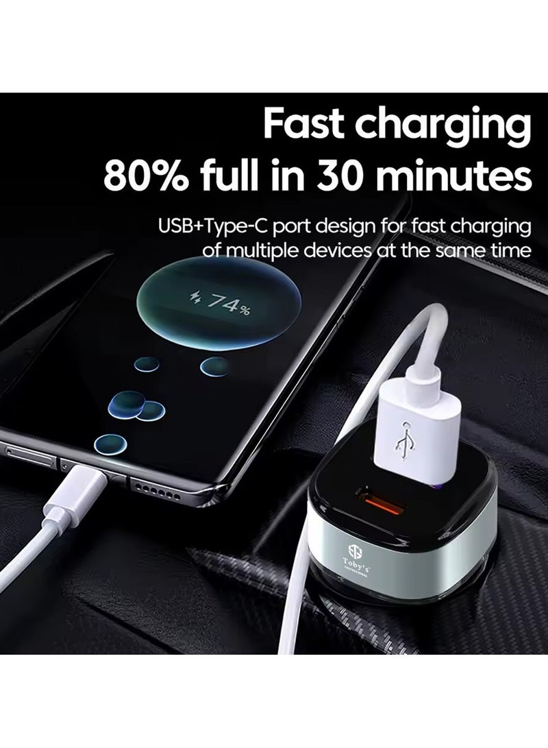 توبيز شاحن توبي CC-10 بقوة 150 واط مع كابل 3 في 2 - مخرج نوع-C، لايتنينغ وميكرو، بطول 1.2 متر، مصنوع من سبيكة الألمنيوم القابلة للتحمل وضفيرة نايلون. - Image 2