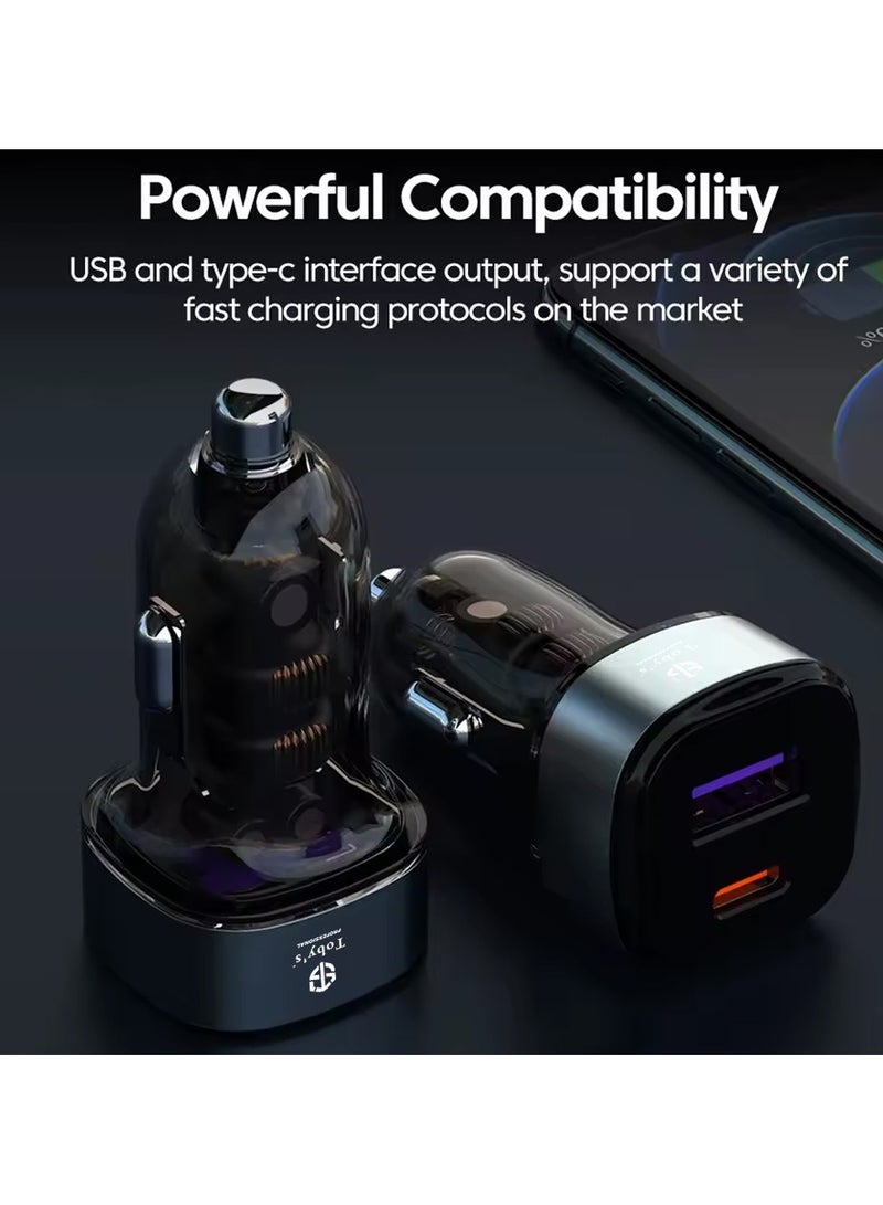 توبيز شاحن توبي CC-10 بقوة 150 واط مع كابل 3 في 2 - مخرج نوع-C، لايتنينغ وميكرو، بطول 1.2 متر، مصنوع من سبيكة الألمنيوم القابلة للتحمل وضفيرة نايلون. - Image 4