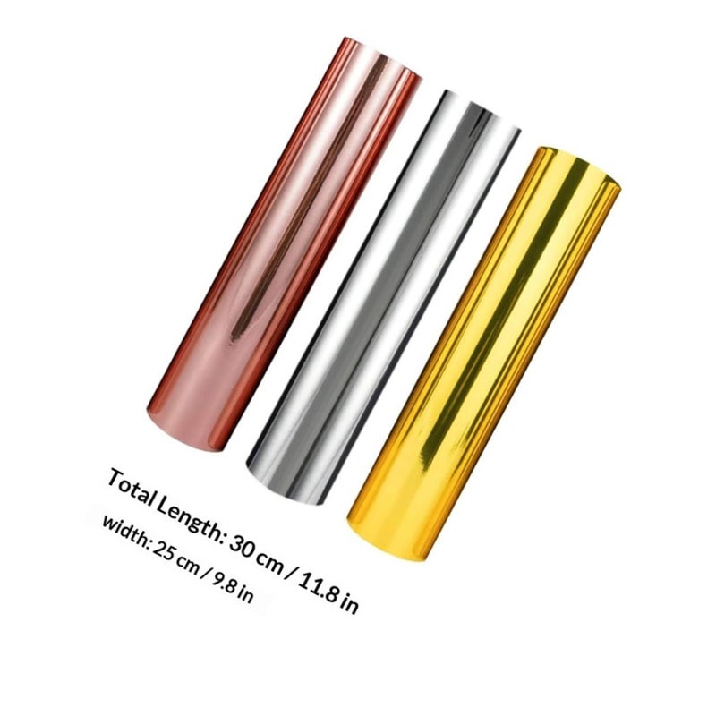Permanent Self Adhesive Metallic Vinyl Roll 30cm x 25cm for Crafts Gold Silver Rose Gold - Image 3