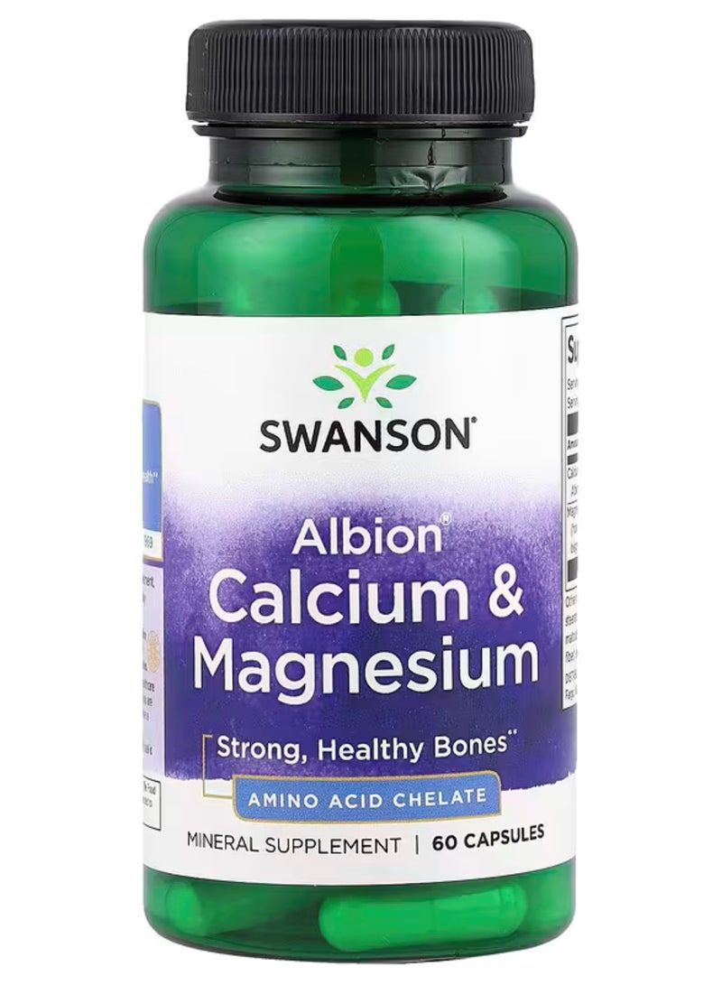 سوانسون‏, الكالسيوم والمغنيسيوم من Albion® ، 60 كبسولة