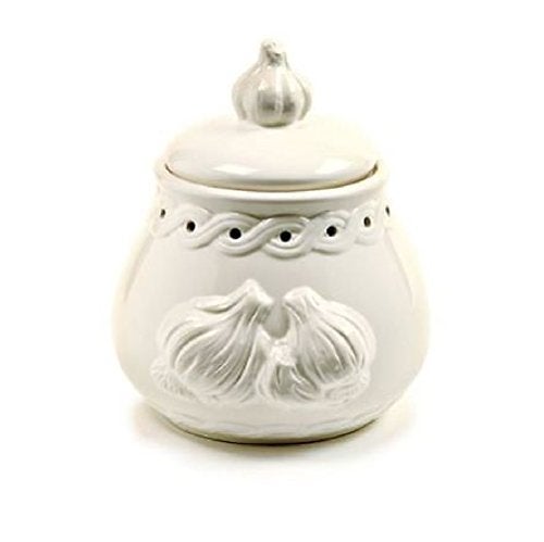 Norpro Deluxe Stoneware Garlic Keeper, Measures 7"x 5" x 5.5" White Color (1-Pack) - Image 3