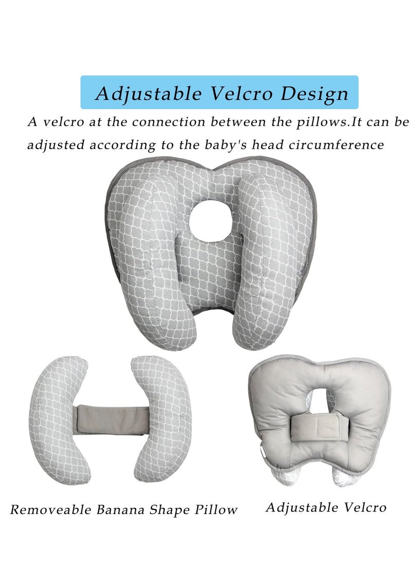 MIXDE Baby Head Neck Support Pillow, 2 in 1 Banana Neck Pillow for Baby, Baby Travel Pillow for Stroller Neck Support for Newborn, Adjustable Head Pillow for Kids Toddler  - Image 4