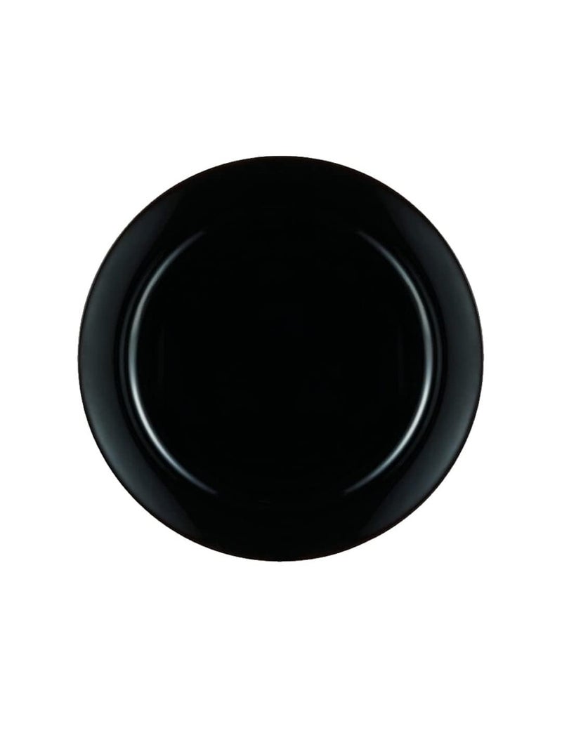 Incrizma 27 cm Dinner Plate Set of 6, Lightweight Round Opal Tempered Glass Break and Chip Resistant stackble Black Dinnerware Plates, Dishwasher and Microwave Safe (27 cm) - Image 2