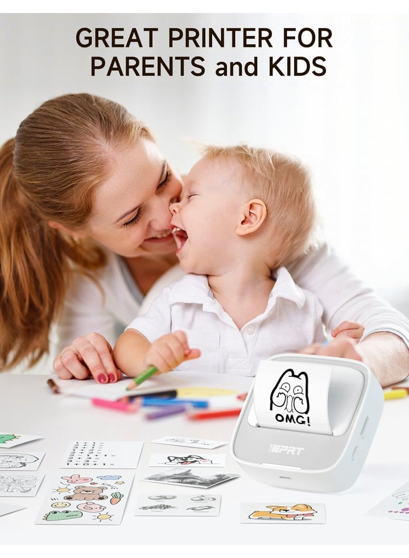 iDPRT Portable Sticker Maker Machine with 1 Roll Sticker Paper, Mini Printer Efficiently and Quickly, Thermal Printer for Study Notes, Pictures, DIY, Label, Free App with Multiple Templates, Pinkcolor - Image 4