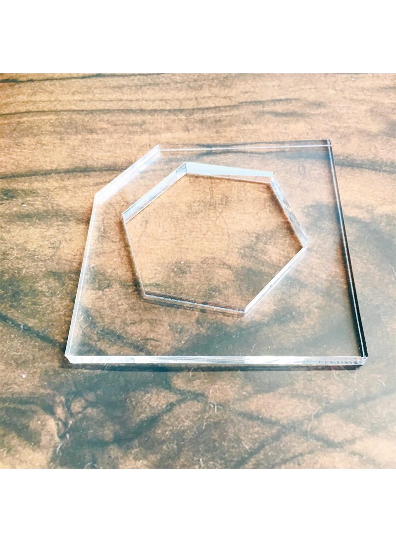 Phocaea Hexagon Cutting Board and Charcuterie Board Handle Template Honeycomb Laser Cut Acrylic Router Template Woodworking Router Template 25 