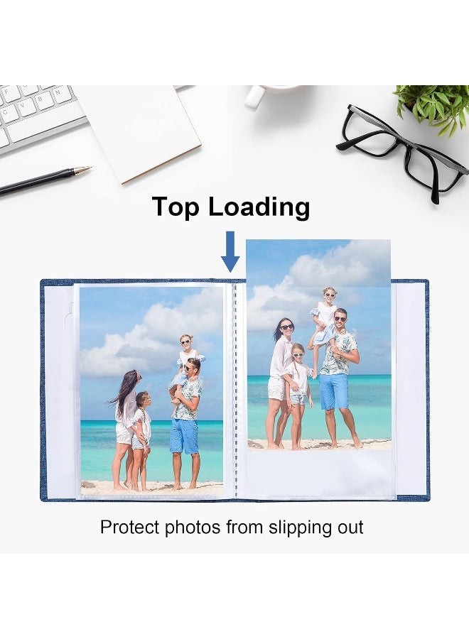 Vienrose Small Photo Album 4x6 Photos, 2 Pack Linen Cover Mini Photo Book, 26-Page Holds 52 Pictures, Artwork or Postcards Storage for Baby - Image 3