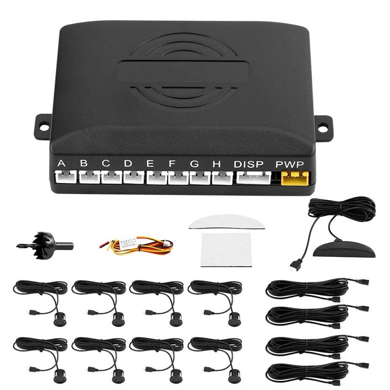 Backup Parking Sensors 8 System Car Reverse Alert with Digital LED Display for Trucks SUVs Sedans Fit Automatic Detection