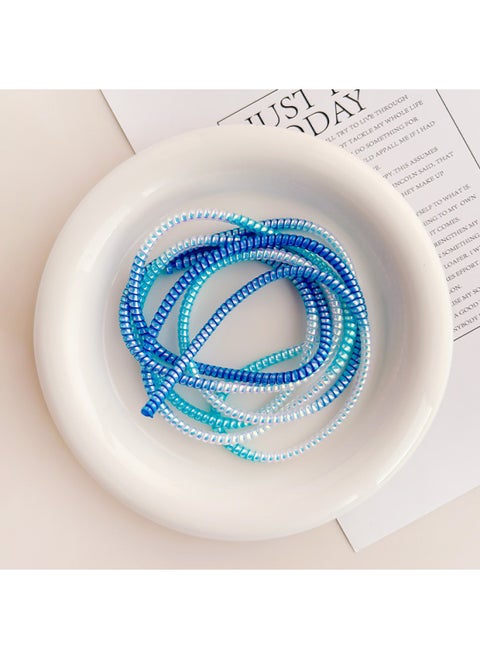 Data Line Protection Rope Winding Anti-break Protection 1.4 Meters Electroplating Laser Mobile Phone Data Line Storage Protective Cover-Color:1.4m [laser Gradient Blue]