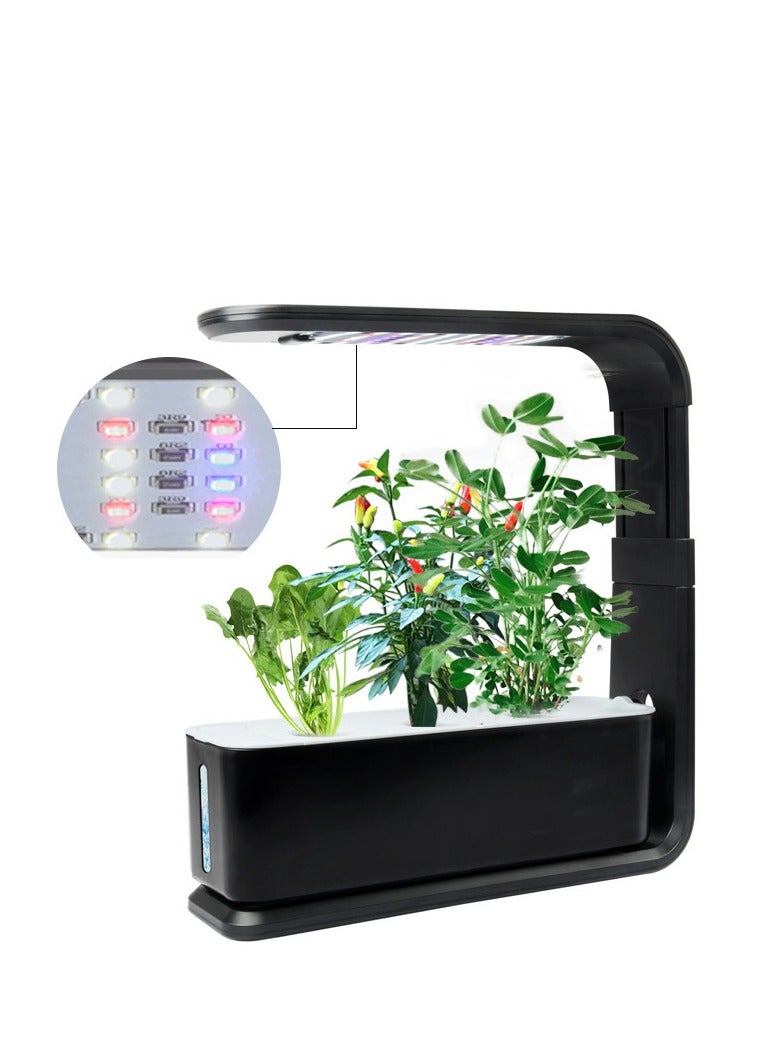 Generic Hydroponics Growing System Kits,  3 Pods Indoor Smart Garden with Full Spectrum LED Grow Lights Hydroponic Planting Herbs Pots/Height Adjustment,Black - Image 1