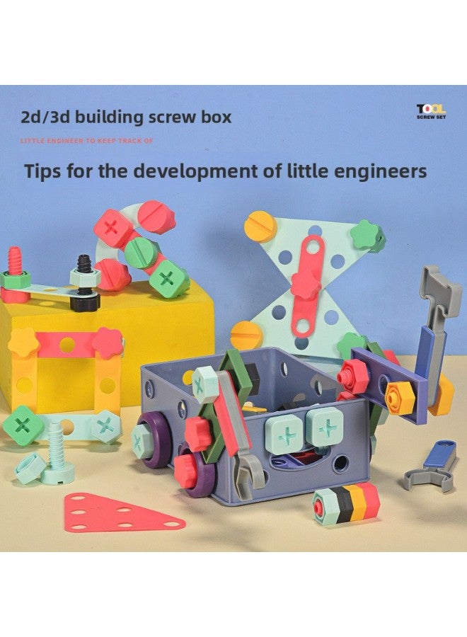 Children's Screw Disassembly Toy Twist Nut Removable Building Blocks Baby 3 To 6 Years Old Early Education Male-Color:Styling Flakes + 4-piece Tool Set (without Box)-Specifications:10 Pairs Of Screws And Nuts  - Image 5