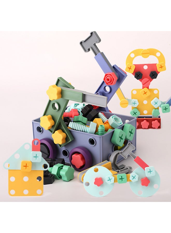 Children's Screw Disassembly Toy Twist Nut Removable Building Blocks Baby 3 To 6 Years Old Early Education Male-Color:Styling Flakes + 4-piece Tool Set (without Box)-Specifications:10 Pairs Of Screws And Nuts  - Image 2
