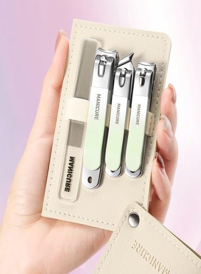 Kychex Professional Stainless Steel Nail Clipper Set, 4-Piece Manicure Pedicure Kit with File and Cuticle Pusher - Image 1