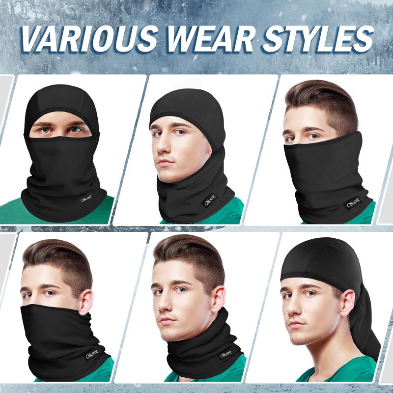 Oliumt Balaclava Ski Mask for Men & Women - Winter Face Mask with Multiple Wear Styles - for Outdoor Sports & Cold Weather (US, Alpha, One Size, Beige) - Image 4
