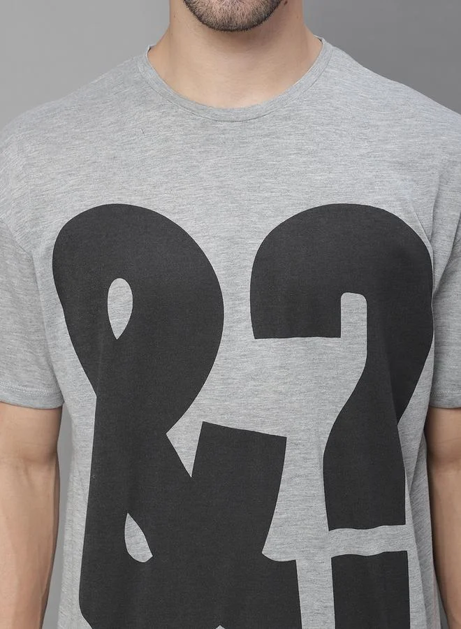 Styli Men Grey Oversized Graphic Print T-Shirt By Door74