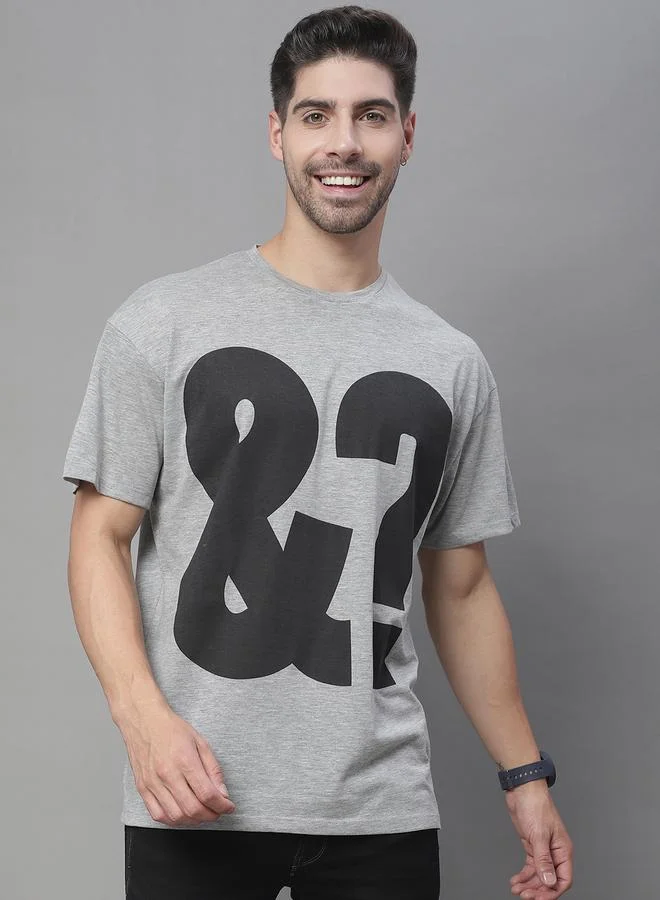 Take Two Men Grey Oversized Graphic Print T-Shirt By Door74