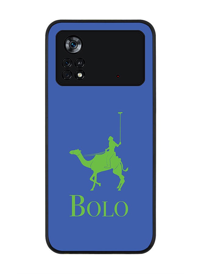 Stylizedd Rugged Black edge case for Poco M4 Pro 4G Slim fit Soft Case Flexible Rubber Edges Anti Drop TPU Gel Thin Cover - BOLO Blue - Image 1