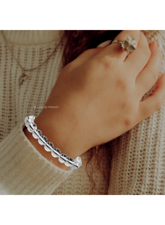 Crystal Heaven Certified Natural Healing Bracelet For Women Men - Aaa Grade Original Healing Gemstone Adjustable Bracelet For Yoga Reiki Meditation Feng Shui (Clear Quartz) - Image 4