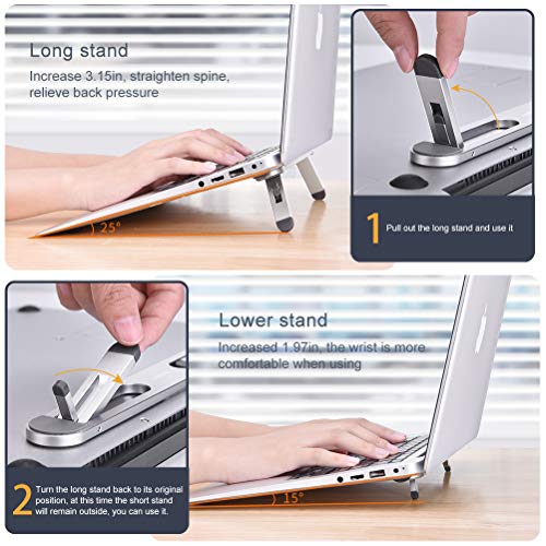 nediea Laptop Stand for Desk,Laptop Cooling Stand,Keyboard Riser, Ergonomic Laptops Elevator for Desk, Laptops Riser Compatible with MacBook Air Pro, with Dell, with HP, More 10-15.6” Computer - Image 2