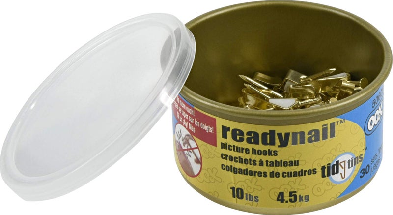 أو أو كيه Ook 50606 شماعات صور جاهزة للأظافر قابلة لإعادة الاستخدام خطافات فنية نحاسية 10 رطل (30 مجموعة) - Image 3