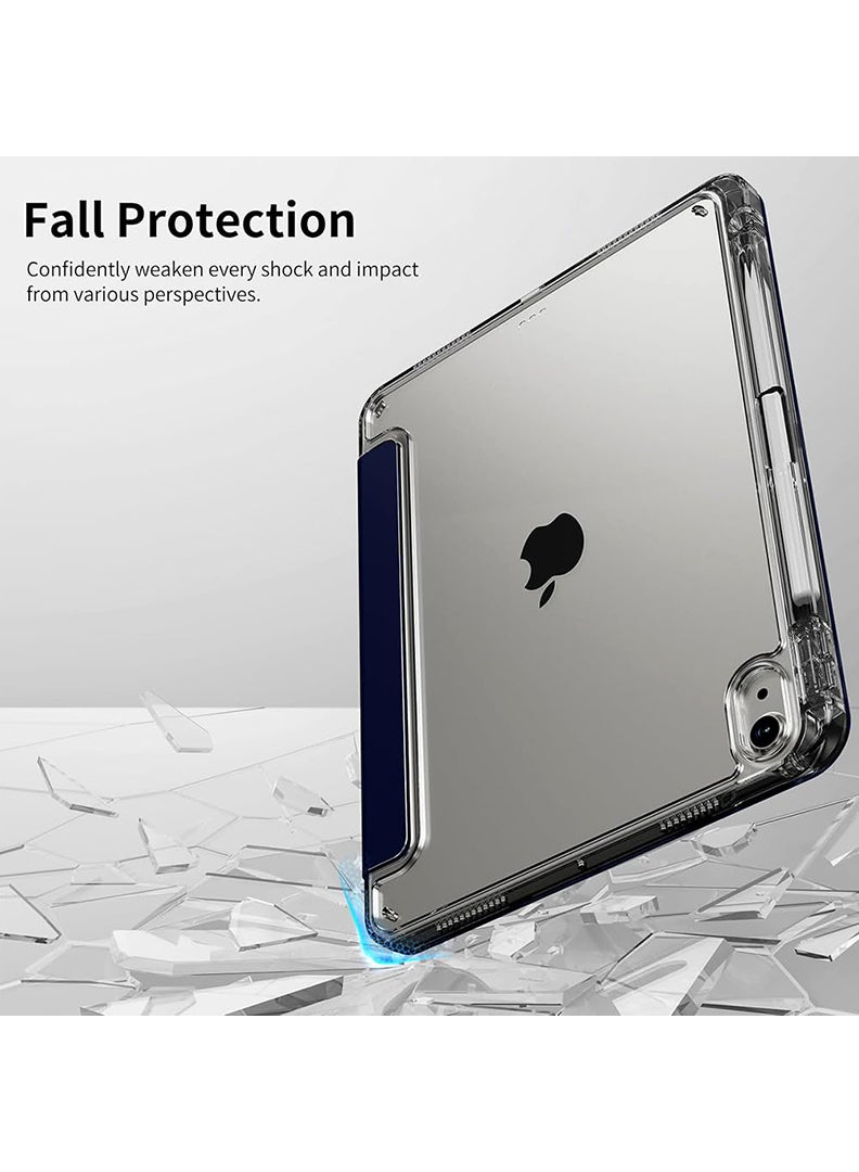 Theodor Case for iPad (A16) 11th 11 inch 2025 Gen iPad 11 Case/Case For iPad 10th Gen Case 2022 iPad 10 Case with Pencil Holder 8 Mutil Angles Folding Auto Wake/Sleep Transparent Shell Back with Pencil Holder Smart Cover for 11" iPad 11th 2025/10.9"iPad 10th Gen 2022- Navy - Image 4