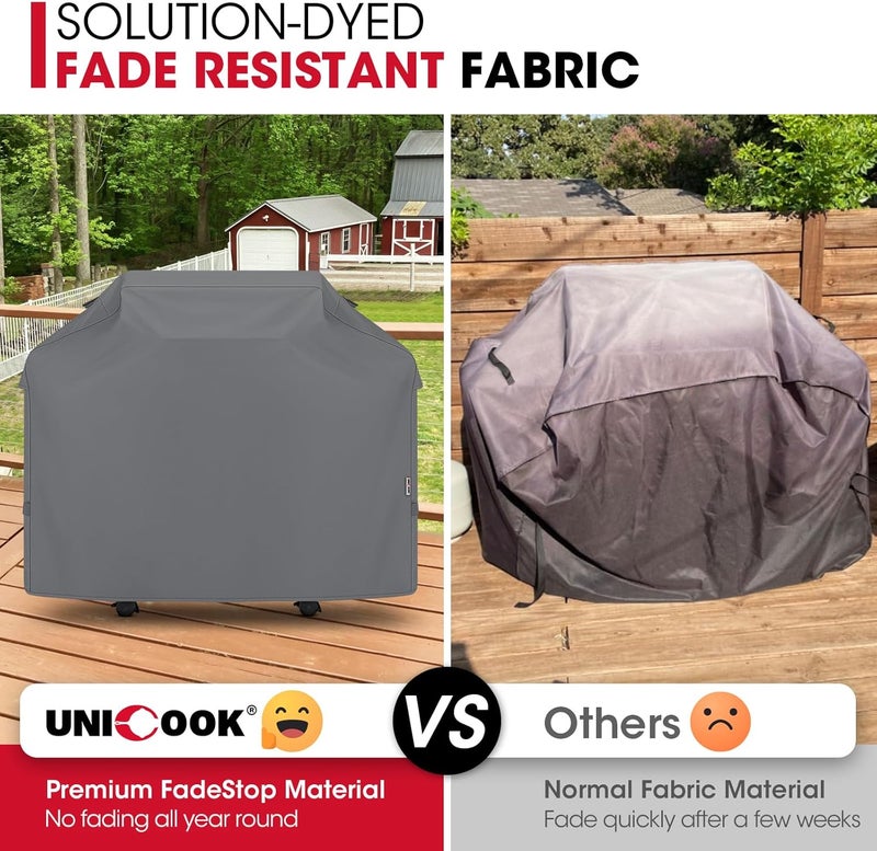 Unicook Grill Cover for Outdoor Grill, 50 Inch, Heavy Duty Waterproof BBQ Cover, Fade Resistant, Wind Resistant, Easy Cleaning, Gray Global trendy simple build - Image 3
