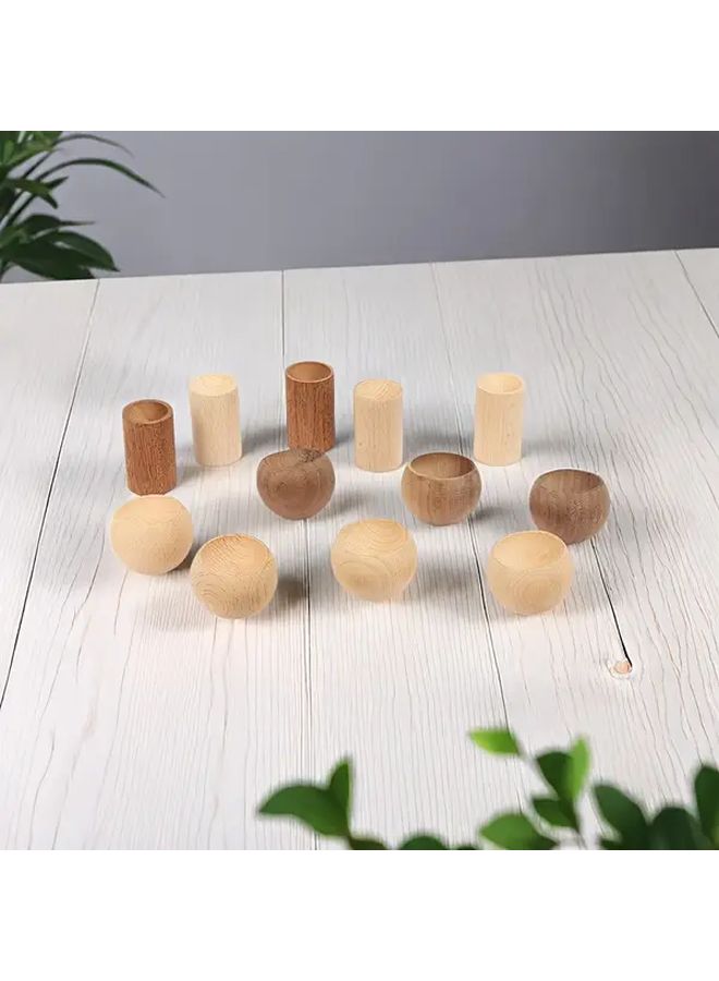 Natural Wood Cylindrical Oil Diffuser 5pcs Unscented Solid Sticks for Home Car Desk - Image 1